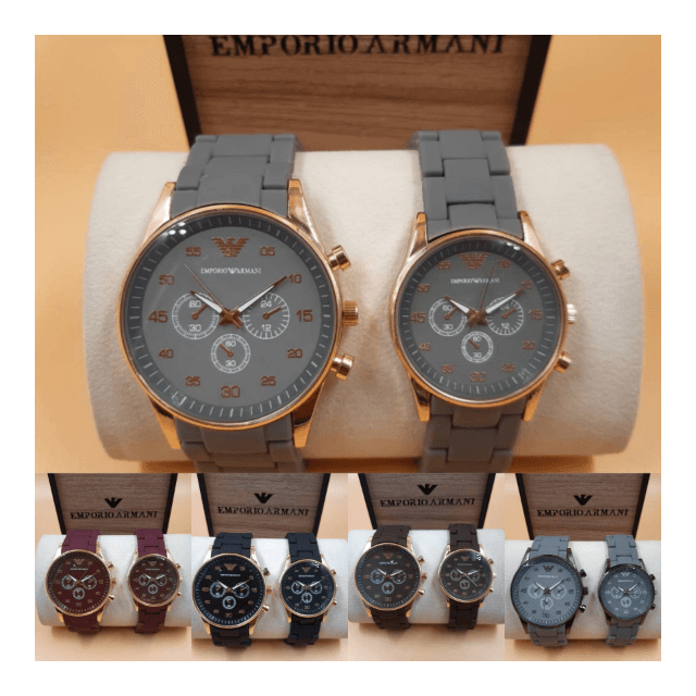 Armani Ladies & Gents couple watch with normal Box