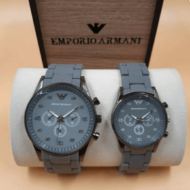 Armani Ladies & Gents couple watch with normal Box