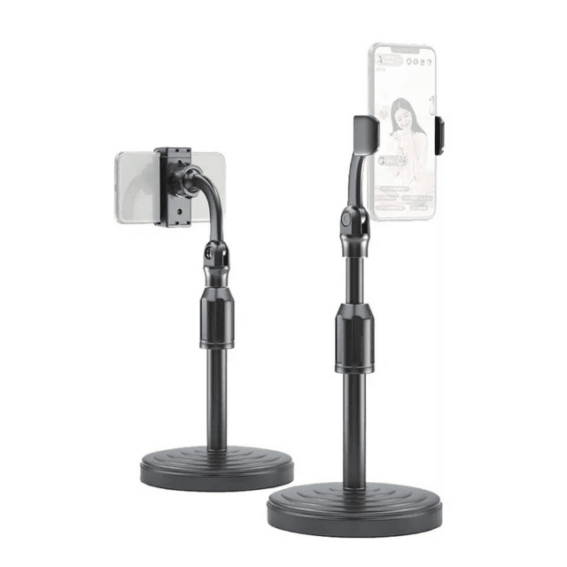 Portable Lightweight Mobile Smart Phone Tripod for TikTok and YouTube - Black