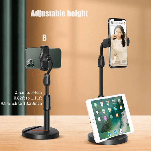 Portable Lightweight Mobile Smart Phone Tripod for TikTok and YouTube - Black