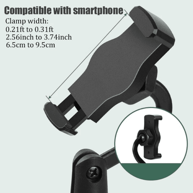 Portable Lightweight Mobile Smart Phone Tripod for TikTok and YouTube - Black