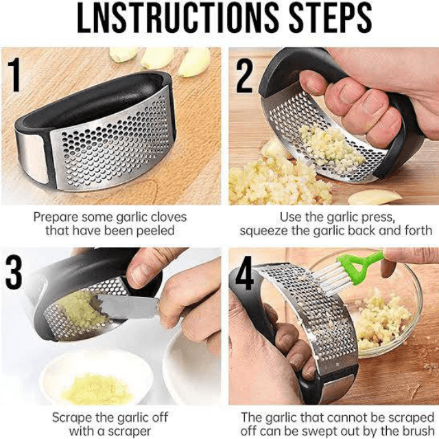 Kitchen Stainless Steel Garlic Crusher New Garlic Chopper