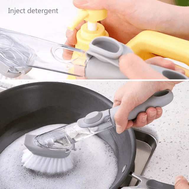 Kitchen Cleaning Brush Scrubber Dish Bowl Washing Sponge Aut