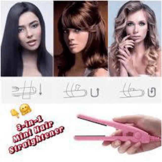 Mini Hair Straightener 3-in-1