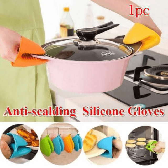 Silicon Pot Holders -Blue/Red/Green - Pair