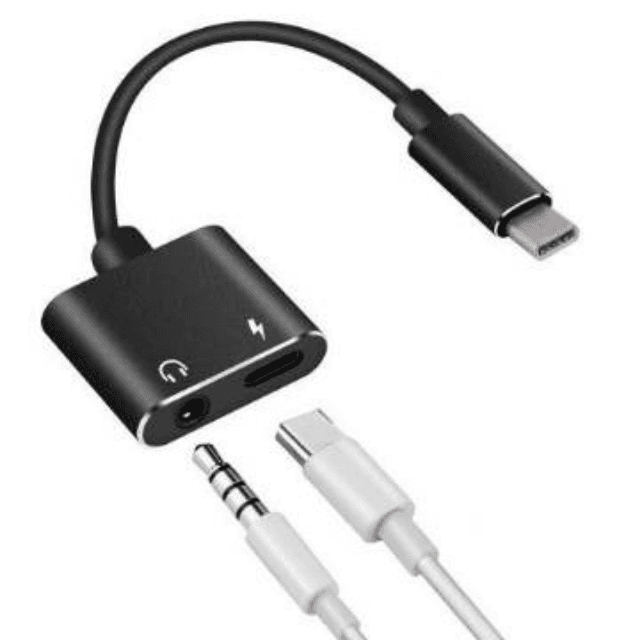 type c charger + aux adapter