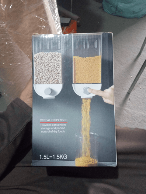 Clear Dispenser Provides Storage and Portion control of dry Foods 1.5 KG
