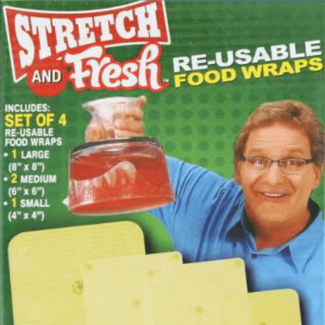 4 PCs Stretch and Fresh Re-usable Food Wraps As Seen On TV Kitchen