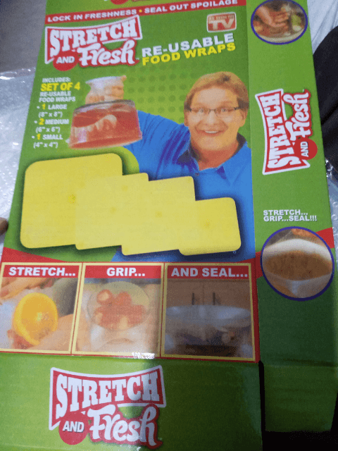 4 PCs Stretch and Fresh Re-usable Food Wraps As Seen On TV Kitchen