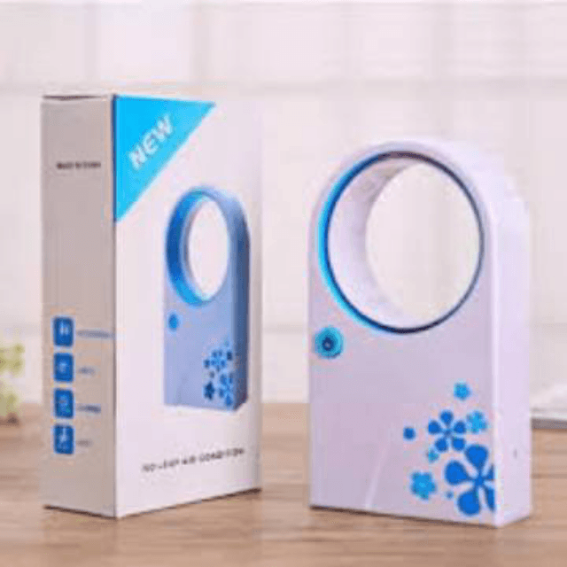 Portable Mini USB 2.0 Handheld Flower Pattern Air Condition Bladeless Refri