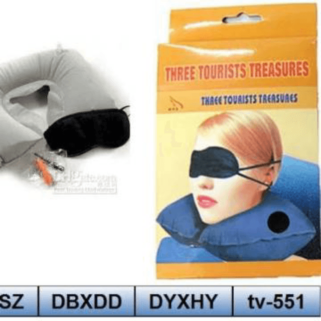 Travel Selection Comfort 3 in 1 Neck Pillow, Travel Eye Shade Mask, Ear Plu