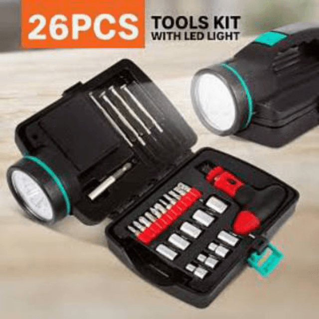 Women's Fashion
BS 26Pcs Maintenance Tools Kit with LED Emergency Light