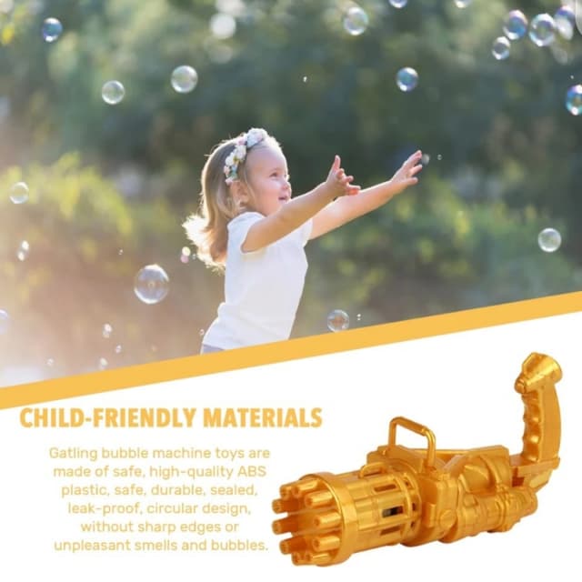 8- Holes Automatic Gatling Bubble guns for Kids Electric Bubble Machine