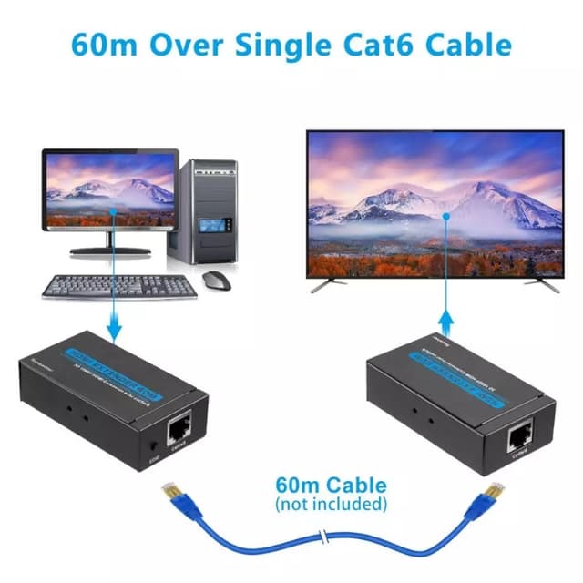 1080P HD Network Extender Over IP/TCP UTP CAT5e/6 Rj45 LAN Networking adapt