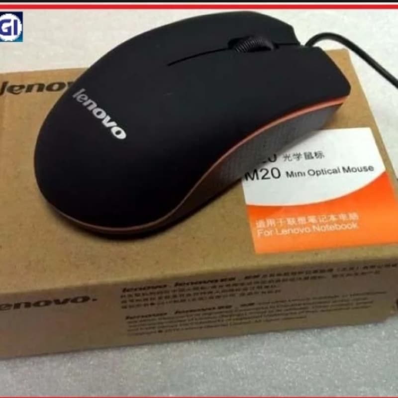 Lenovo M20 Wired USB Mouse Cute Mini Optical - Black
