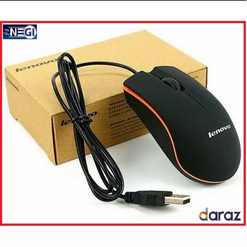 Lenovo M20 Wired USB Mouse Cute Mini Optical - Black