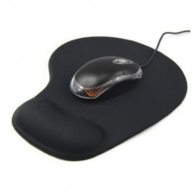 Mouse pad with gel wrist support - Black