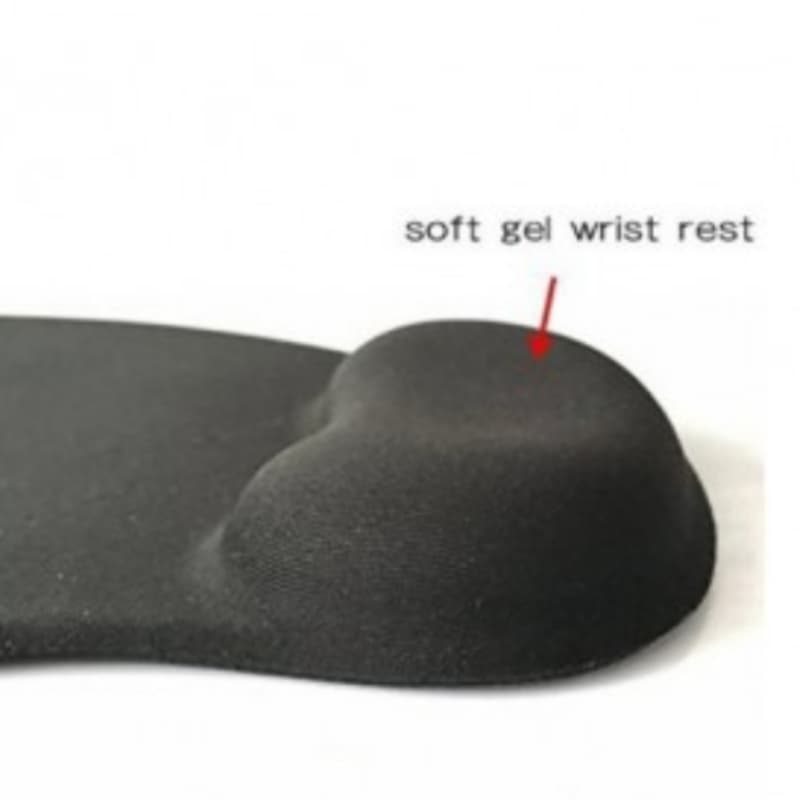 Mouse pad with gel wrist support - Black