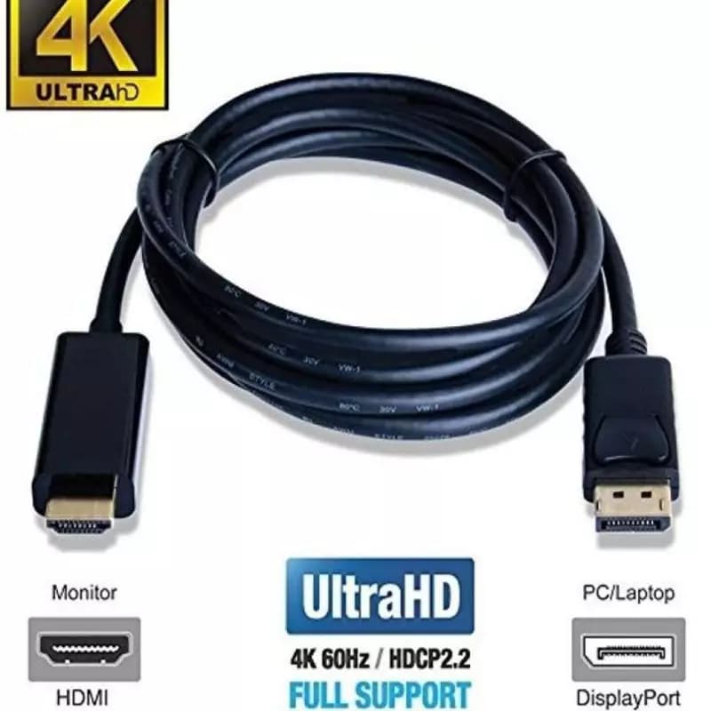 Display port To HDMI cable 1.8 Meter - Black