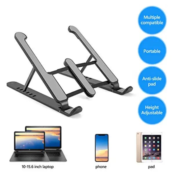 Laptop Stand Foldable Portable Desktop Computer Laptop Stand Plastic Adjustable Height Laptop Mount Suitable for All Laptops and Tablets