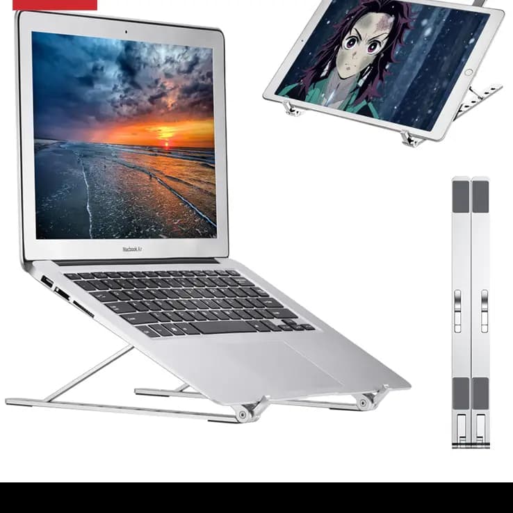 Portable Laptop Holder for MacBook Pro and Air Notebooks - Aluminum