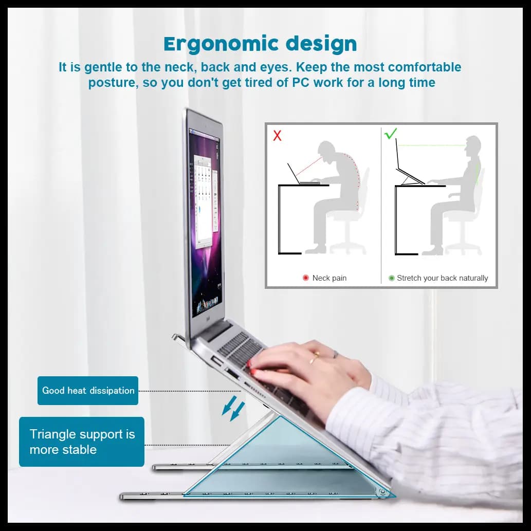 Portable Laptop Holder for MacBook Pro and Air Notebooks - Aluminum