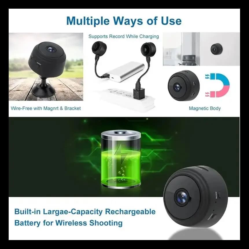 WiFi Mini Camera HD 1080p Wireless Video Recorder Voice Recorder Security Monitoring Camera Smart Home For Infants And Pets